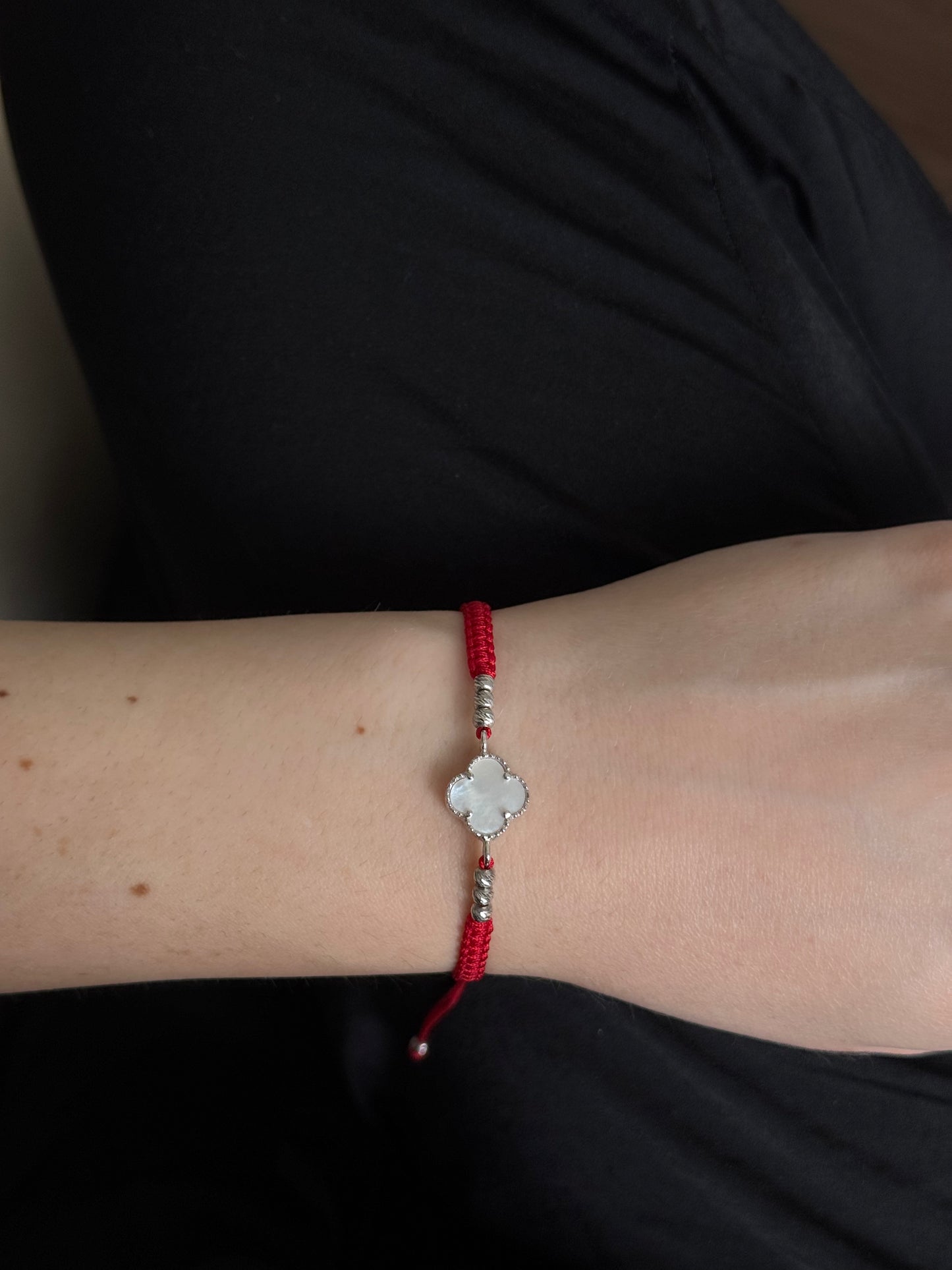 Silver Bracelet Clover Mother of Pearl