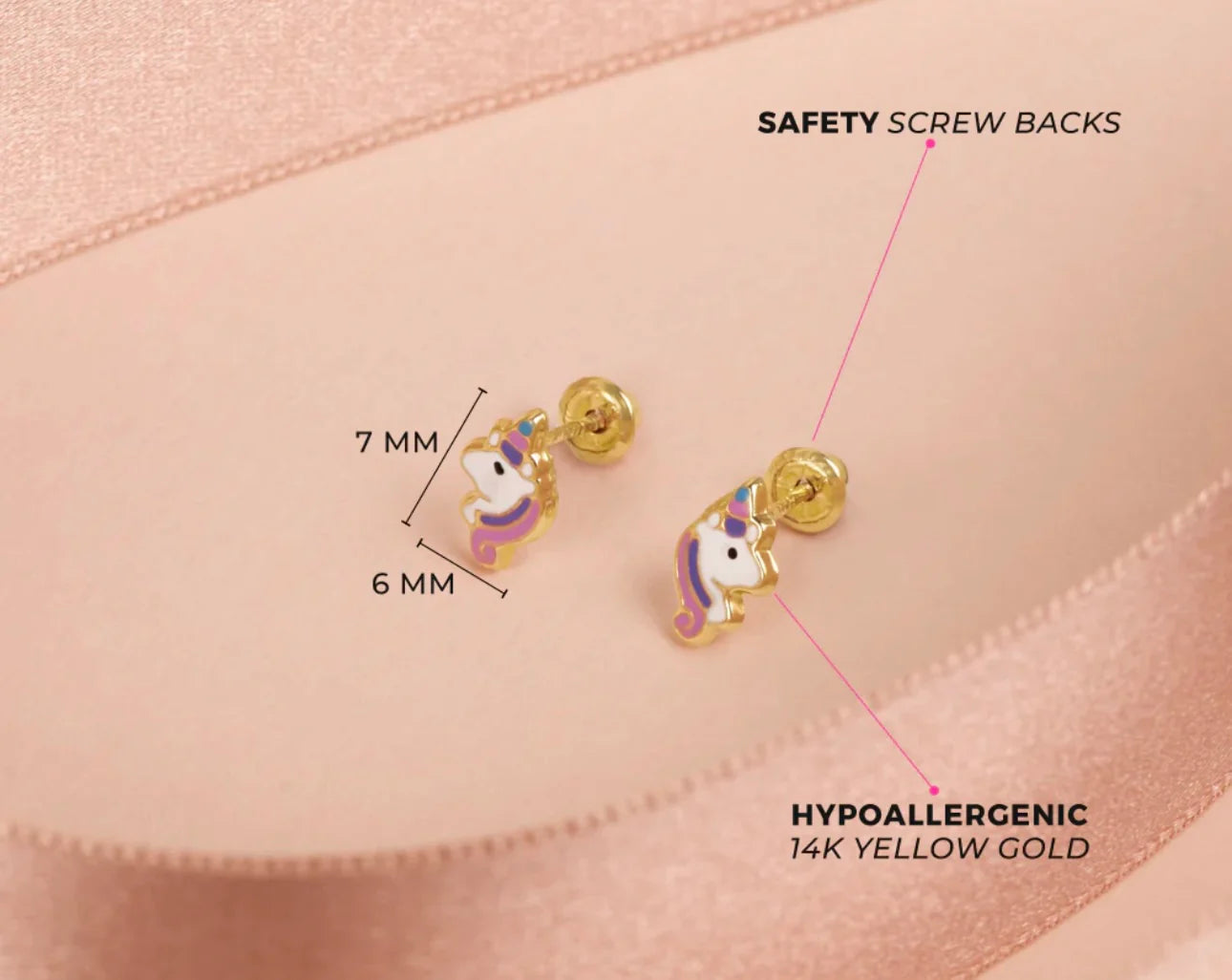 Kids Stud Earrings Unicorn