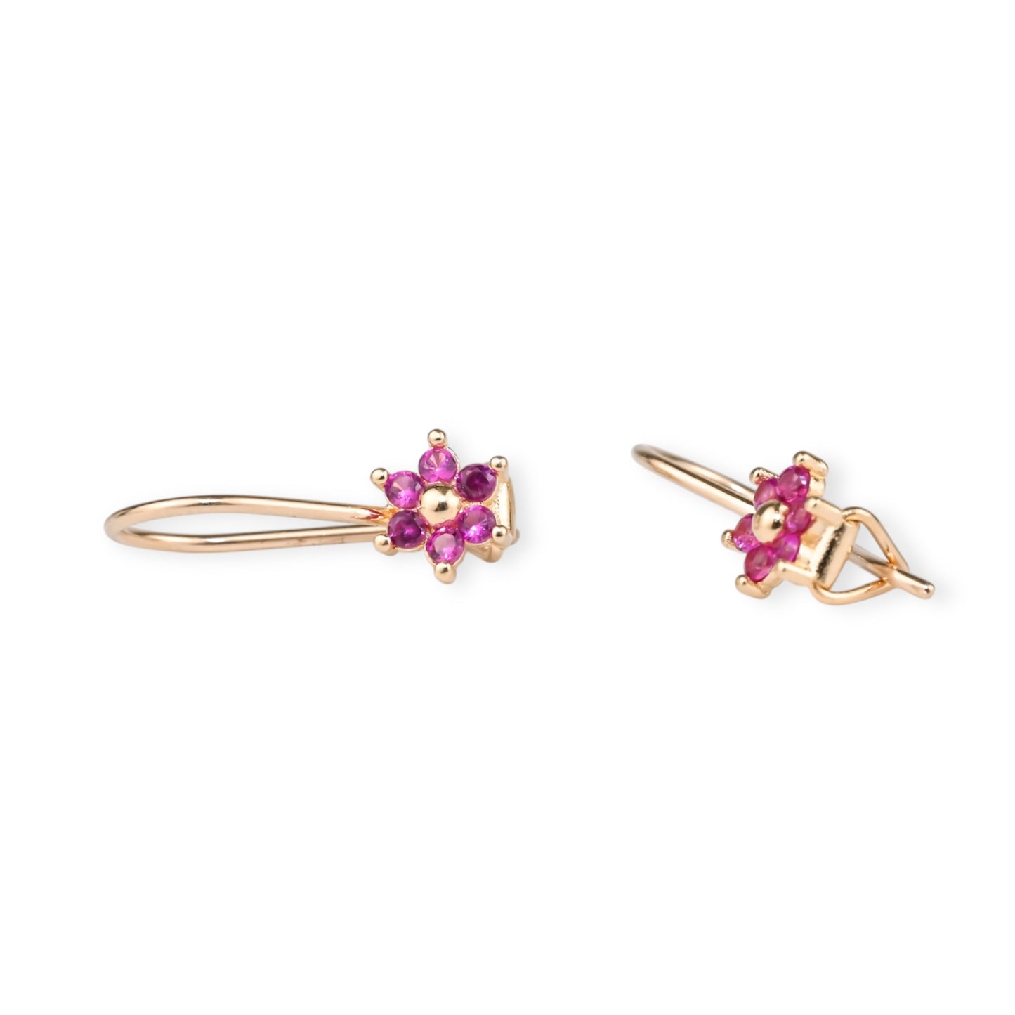 Kids Earrings Pink Flowers