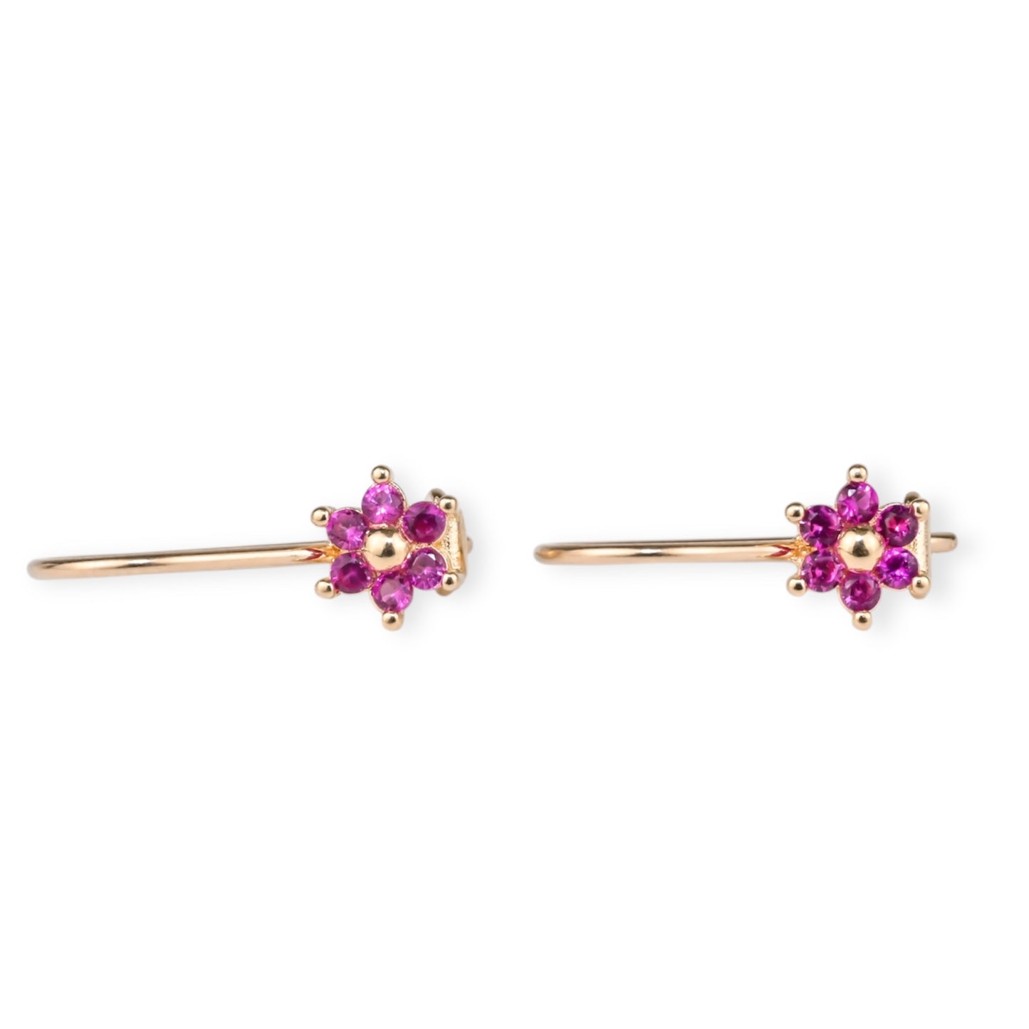 Kids Earrings Pink Flowers