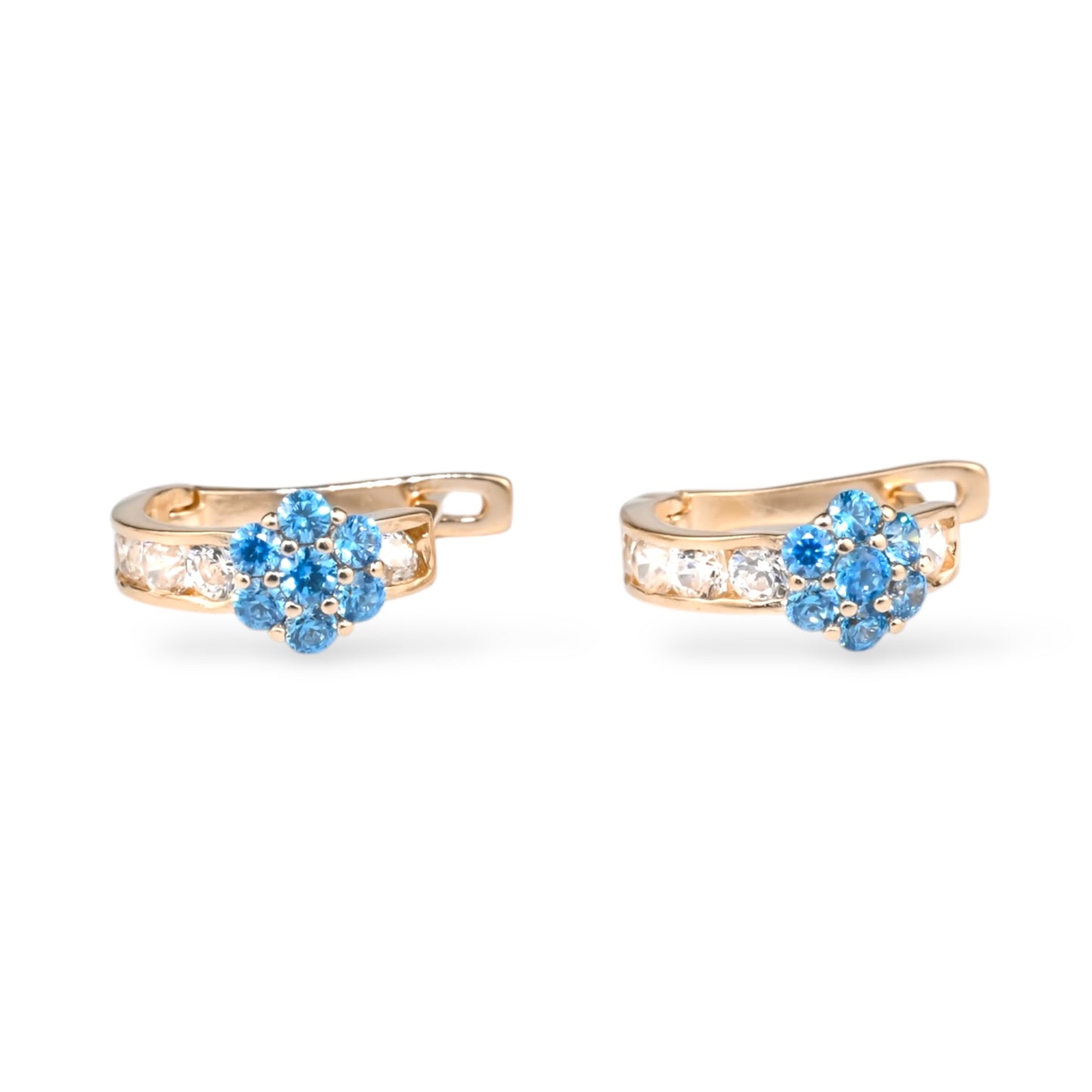 Kids Earrings with Blue Flowers