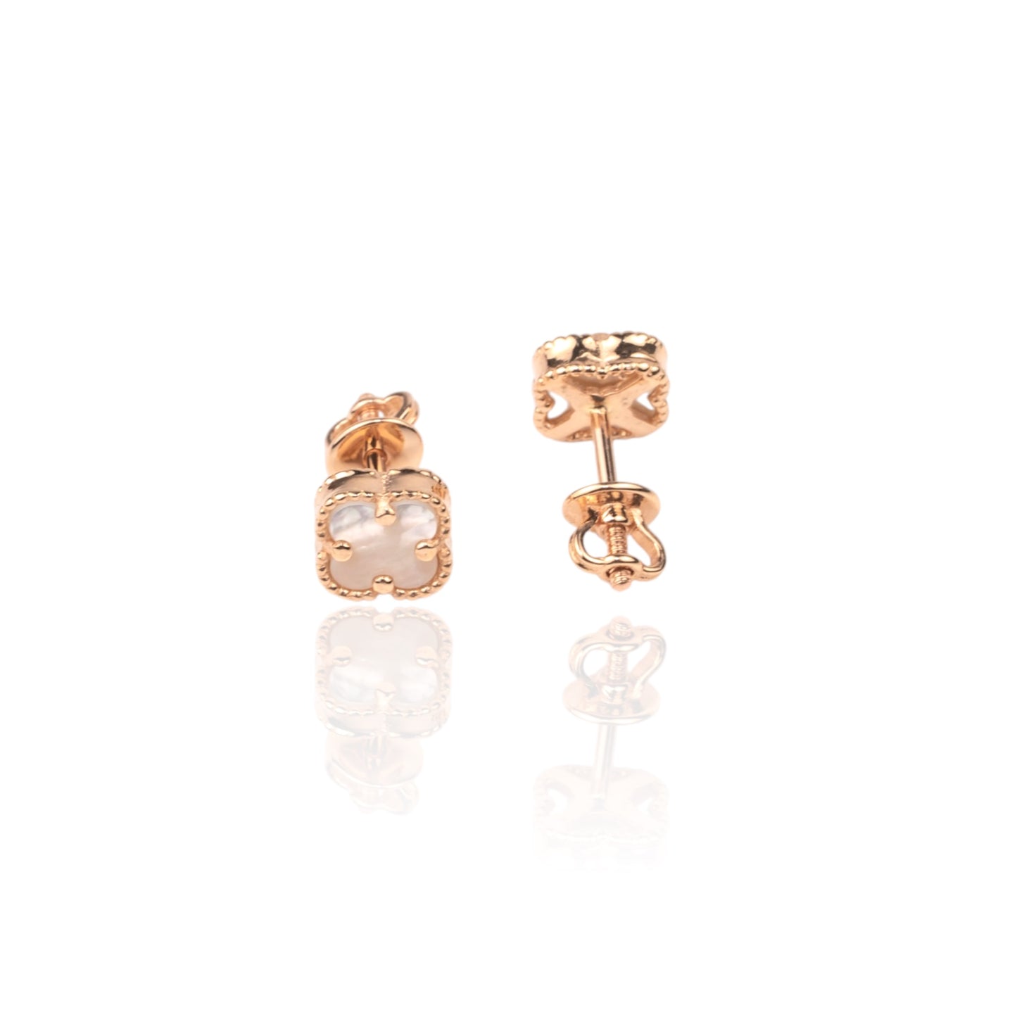 Crew in lock Earrings clover Mother of Pearl