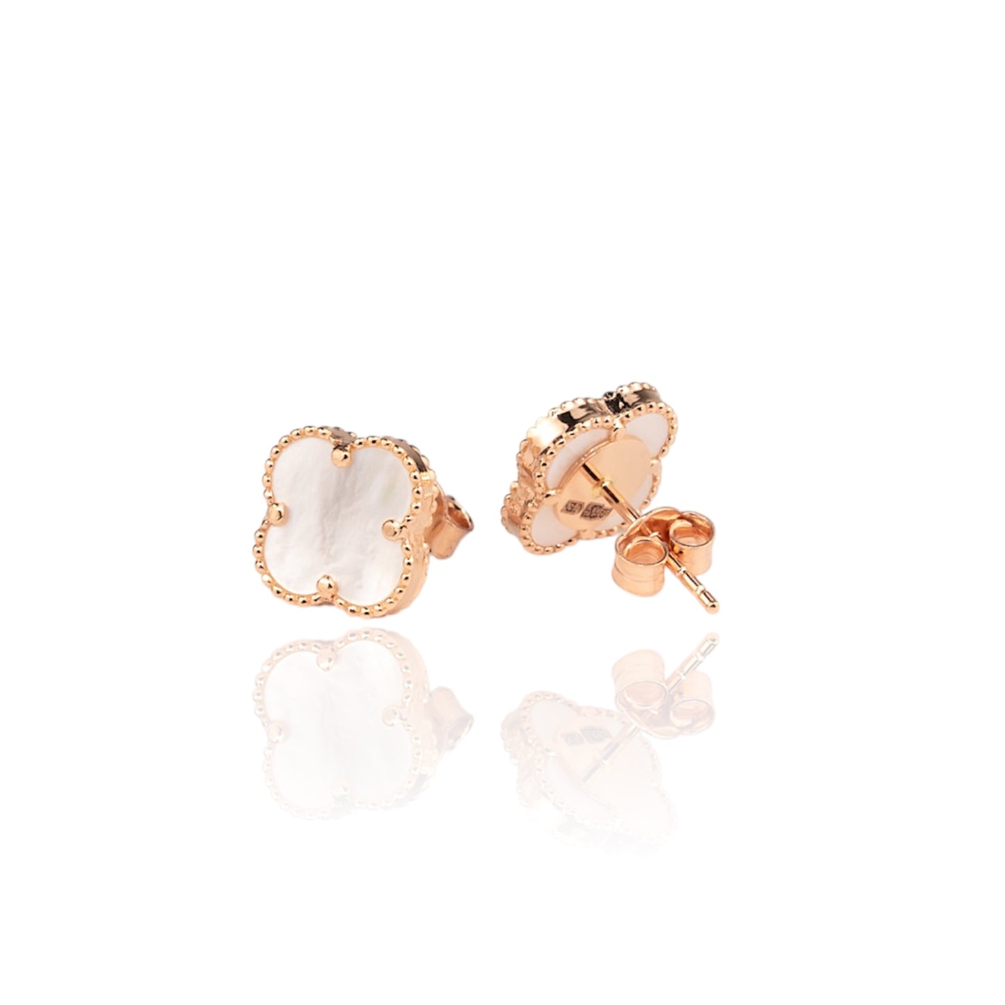 Stud Earrings Malachite clover