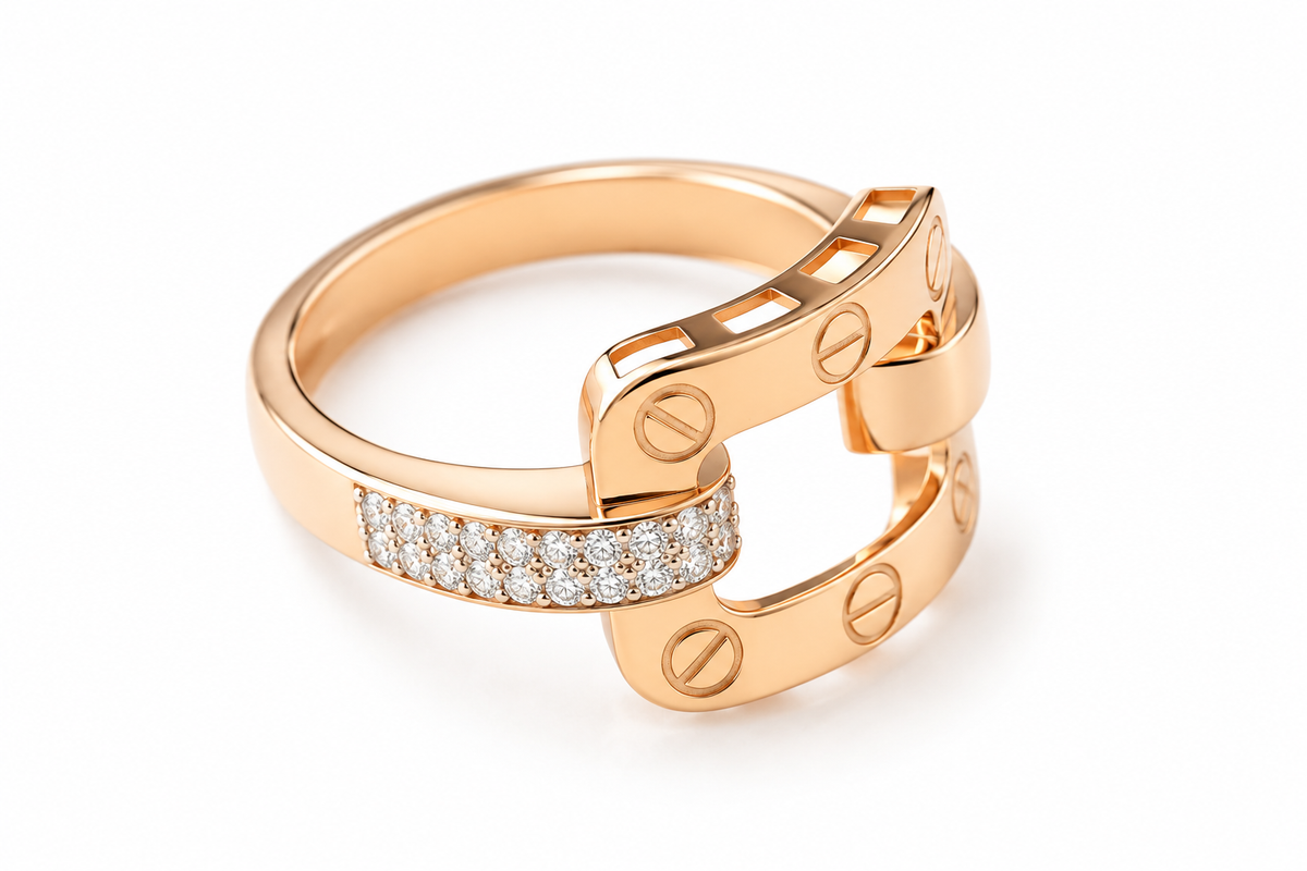 Rose Gold Ring with Zirconia stones