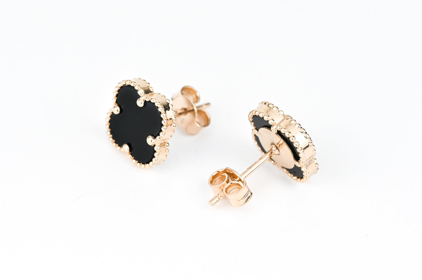 Stud Earrings Onyx clover