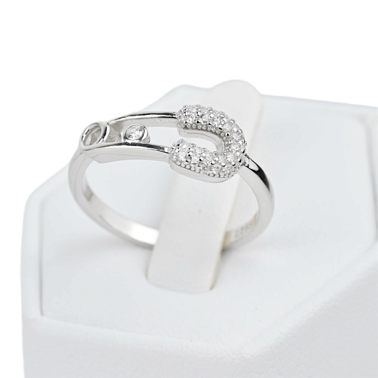 Silver Set Pin with Zirconia stones