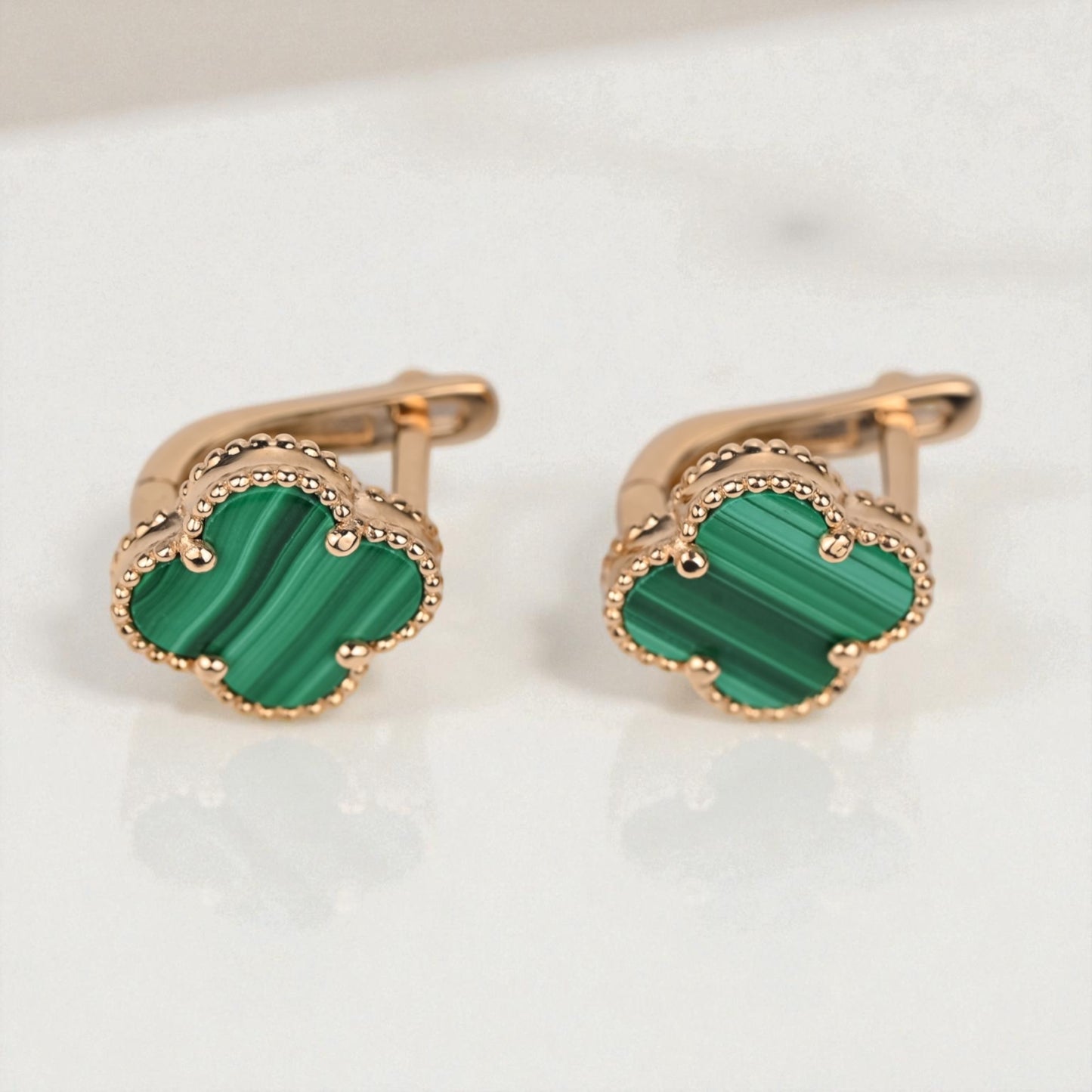 Malachite Earrings clover