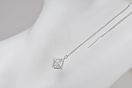 Shine Threads Silver Earrings