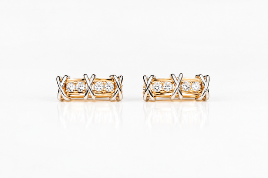 Rose Gold Earrings with Zirconia stones