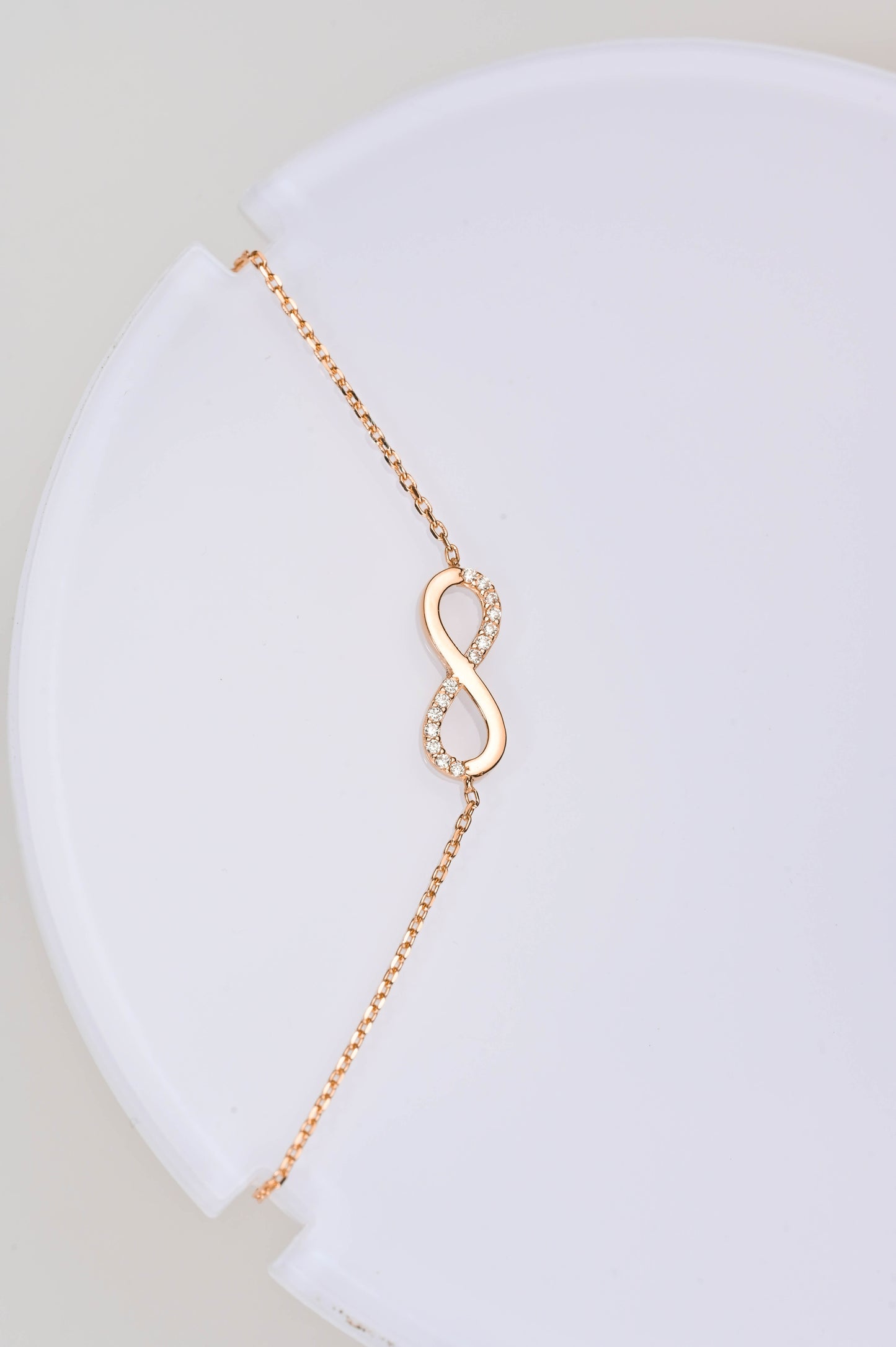 Bracelet Infinity Pendant with Zirconia stones