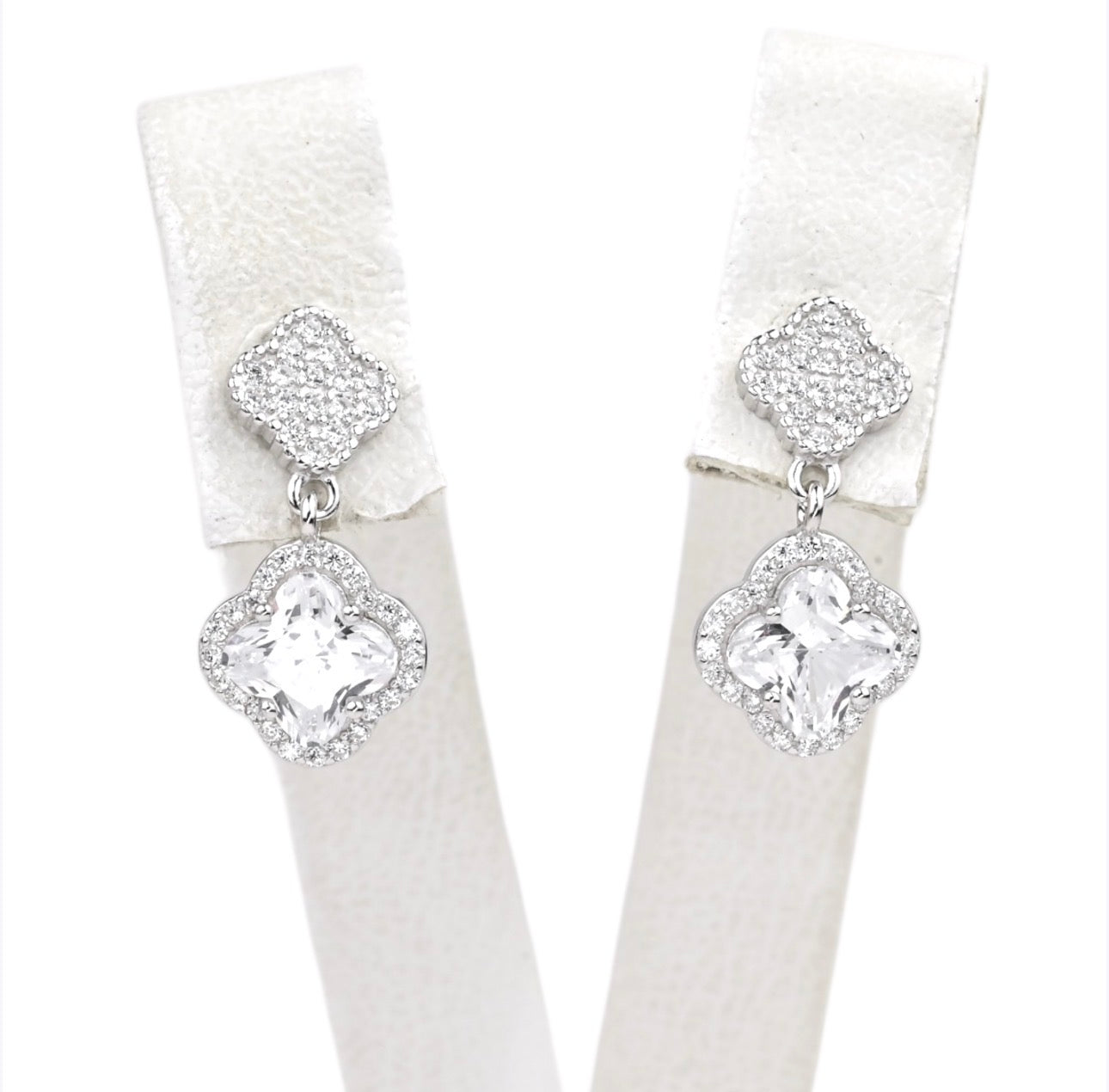 Silver Studs Earrings Flowers