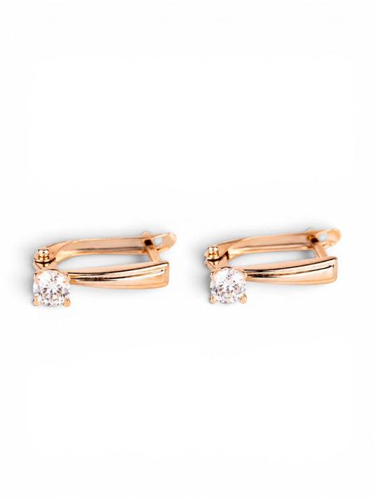 Earrings Rose Gold 585 with Zirconia stones