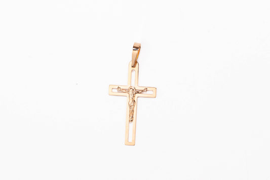 Orthodox Cross Pendant Rose Gold 585