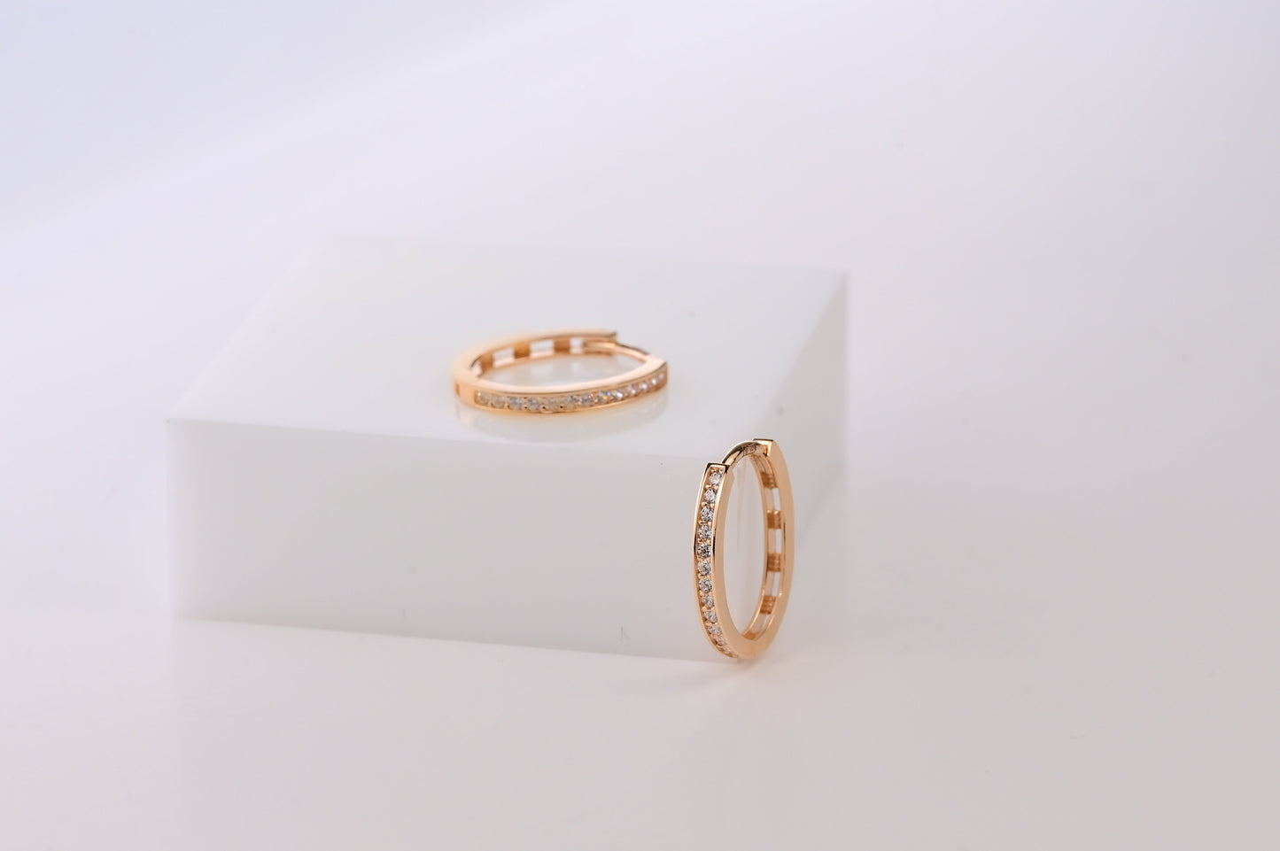 Rose Gold Earrings with Zirconia stones