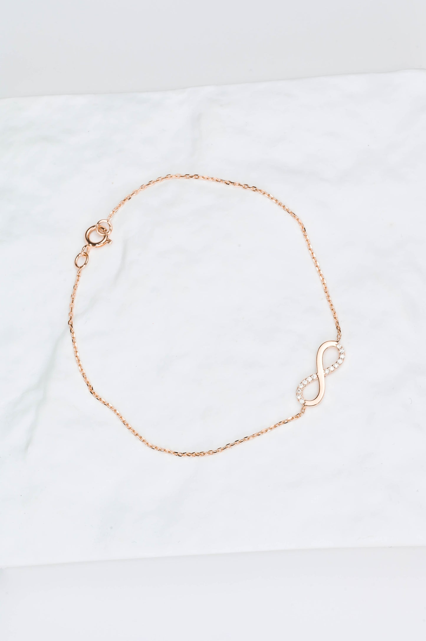 Bracelet Infinity Pendant with Zirconia stones