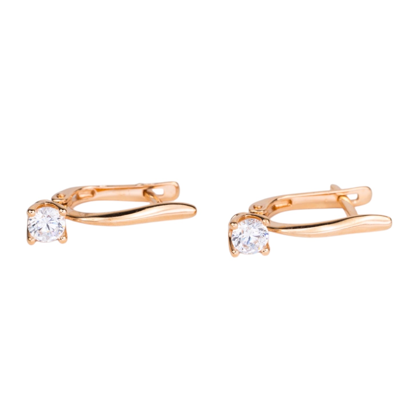 Rose Gold 585 (14K) Earrings with Zirconia stones