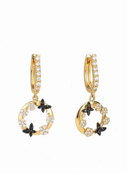 Dangle Earrings Yellow Gold 14 K