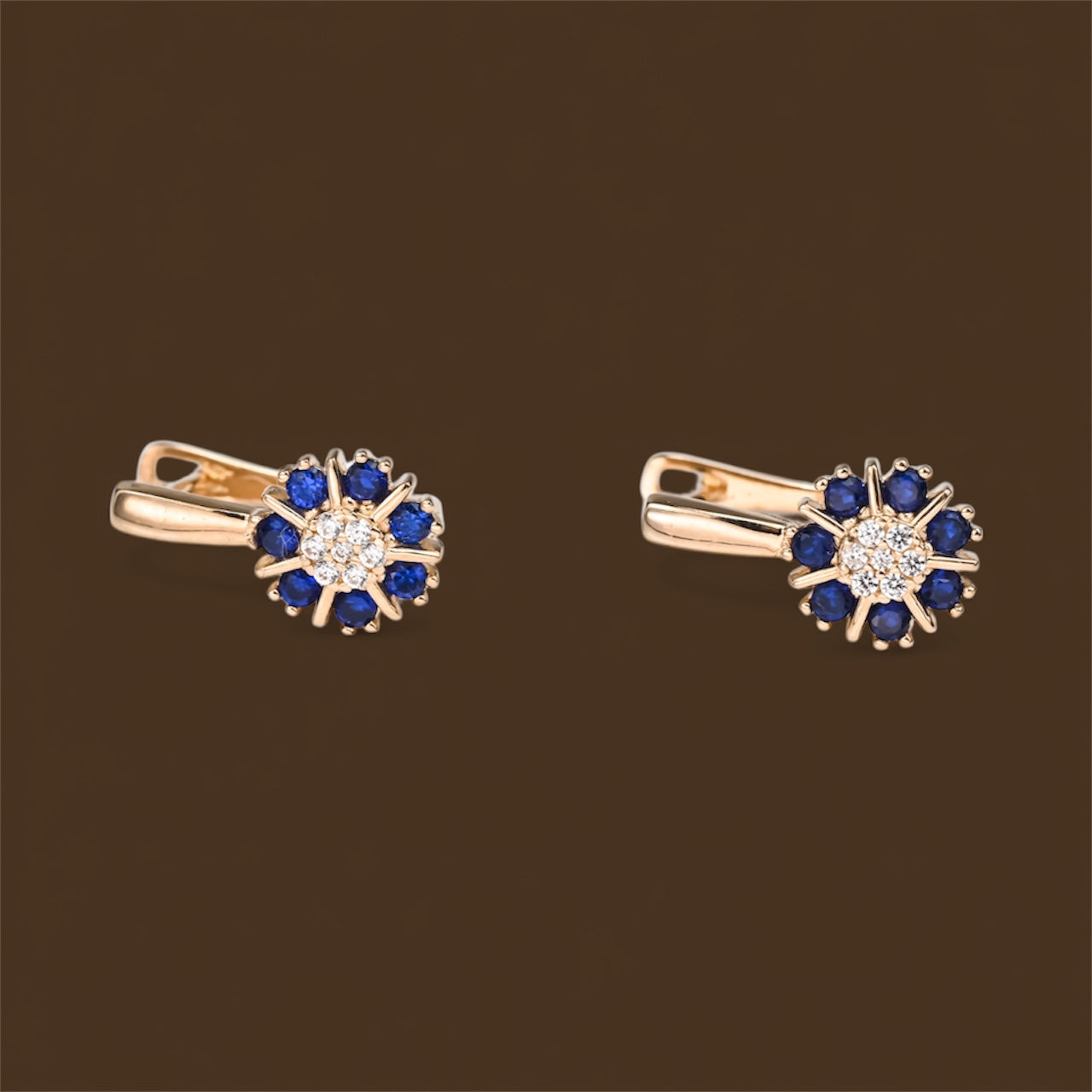 Kids Earrings Blue Flowers