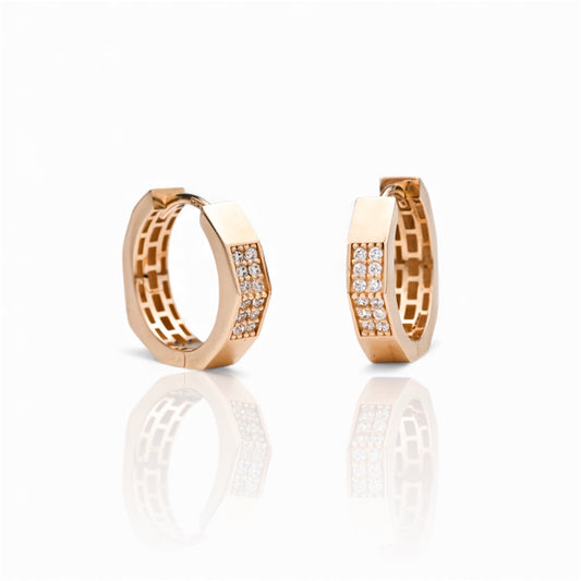 Hoops Earrings with Zirconia stones