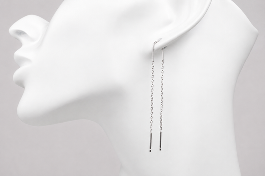 Thread Silver Earrings