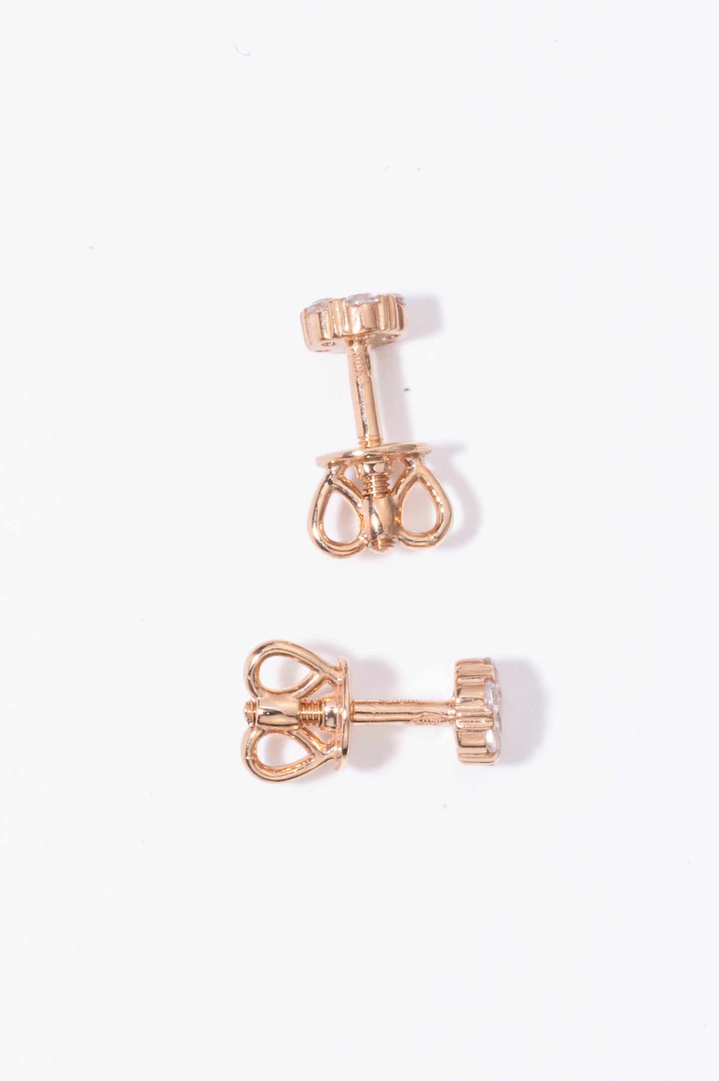 Kids Stud Earrings Flower with Zirconia stones