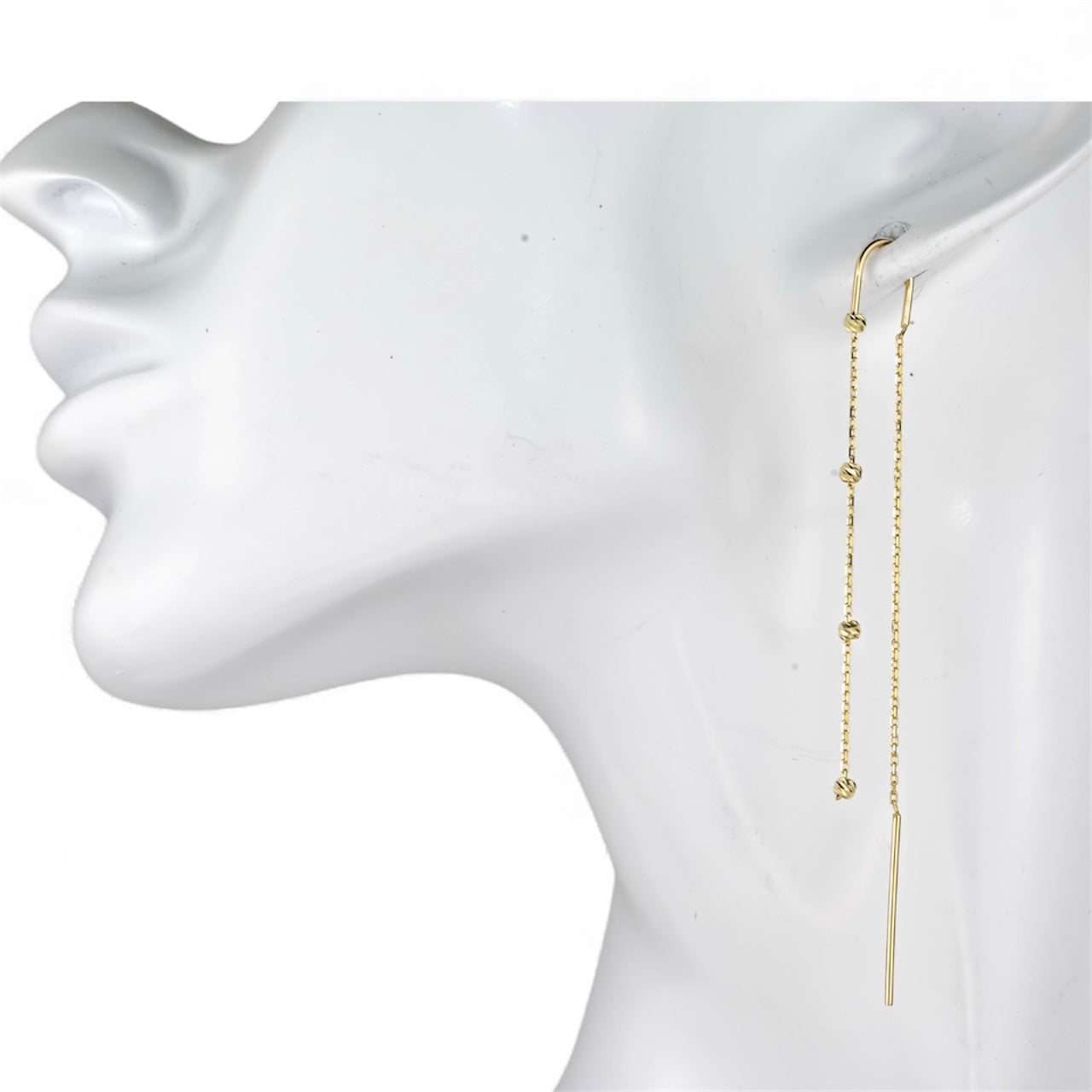 Yellow Gold Thread Earrings