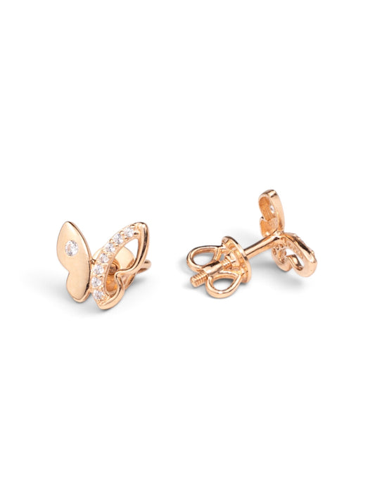Kids Earrings Butterfly with Screw in lock