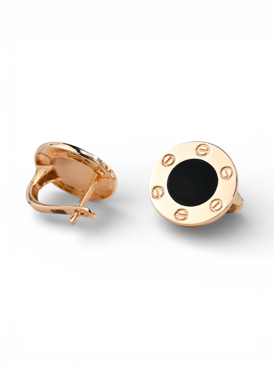 Black Enamel Earrings