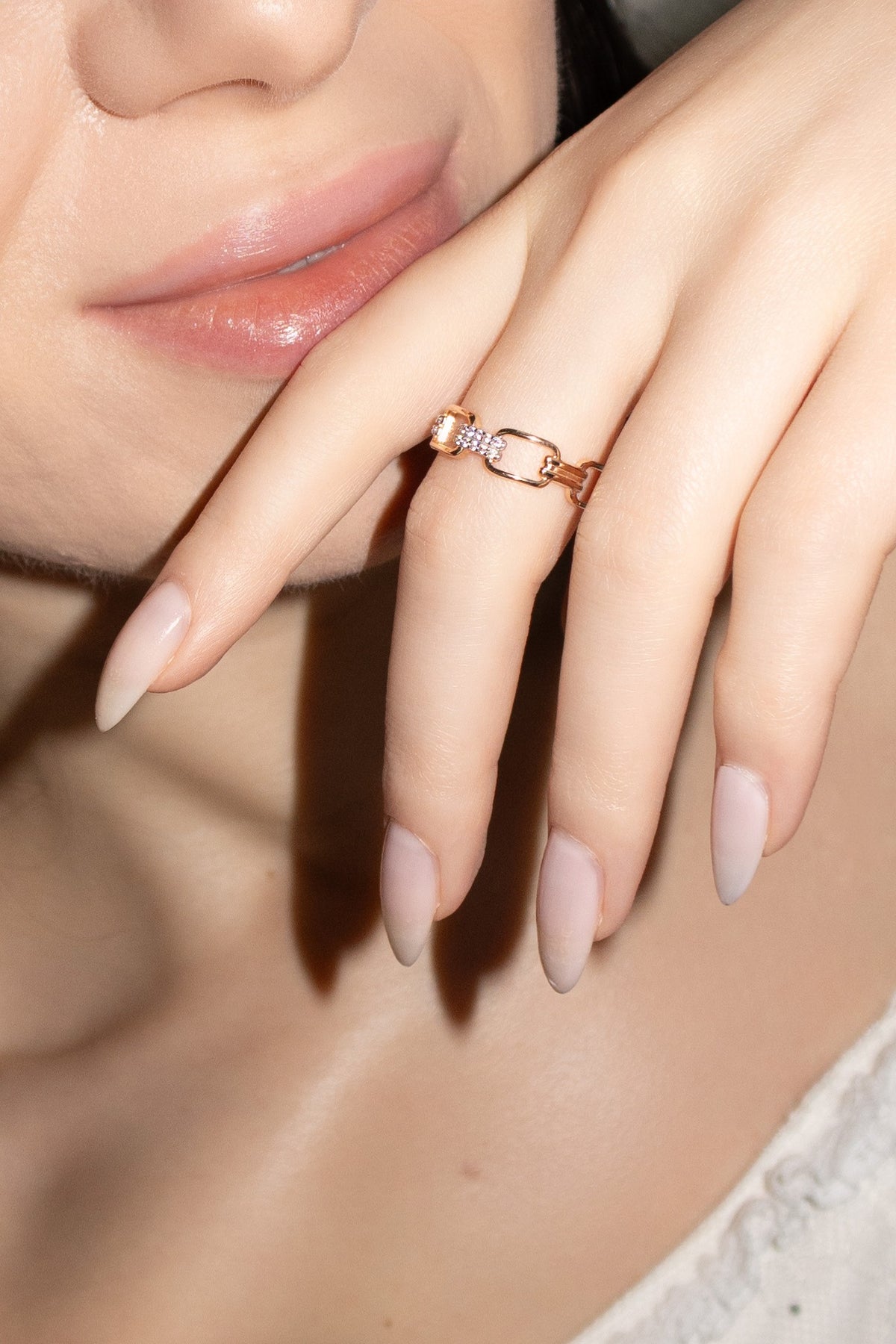 Pavé Chain Link Ring