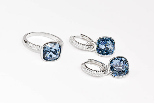 Silver Set Blue Zirconia stones