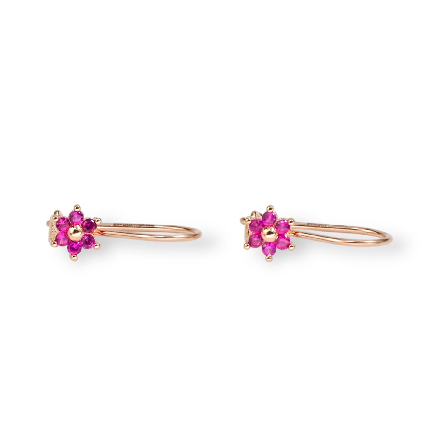 Kids Earrings Pink Flowers