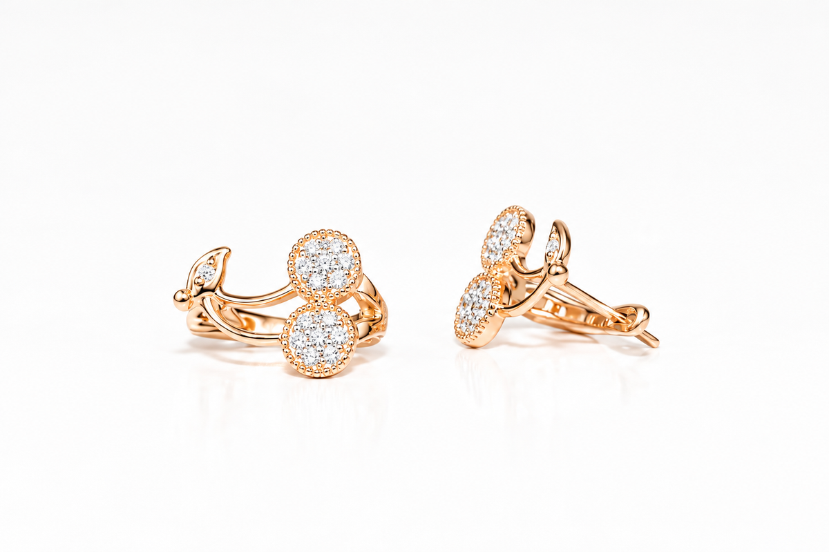 Kids Earrings Rose Gold 585(14K) Cherry