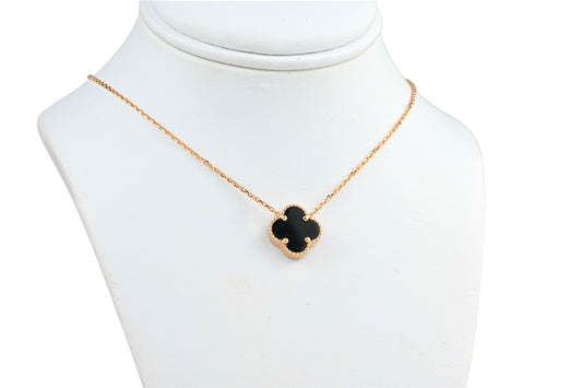 Necklace Onyx Clover