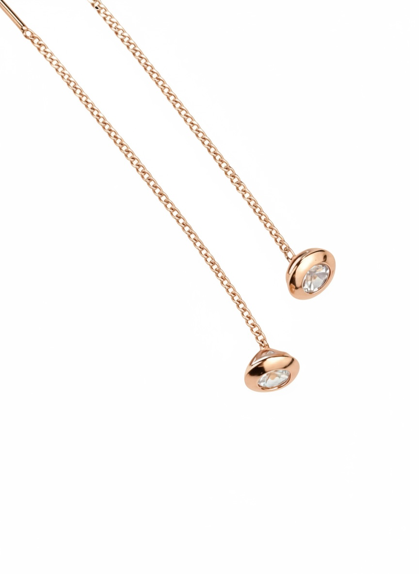 Thread Earrings Rose Gold 585