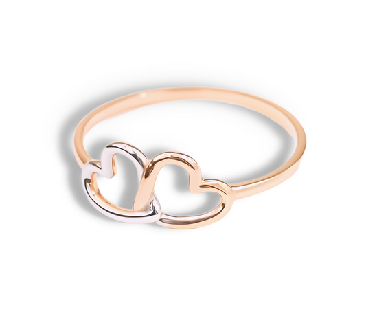 Ring Hearts White&Rose Gold