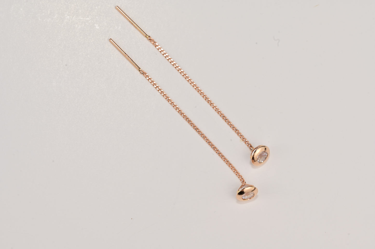 Threads Earrings Rose Gold 585