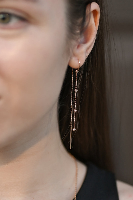 Threads Earrings Rose Gold 585(14K)