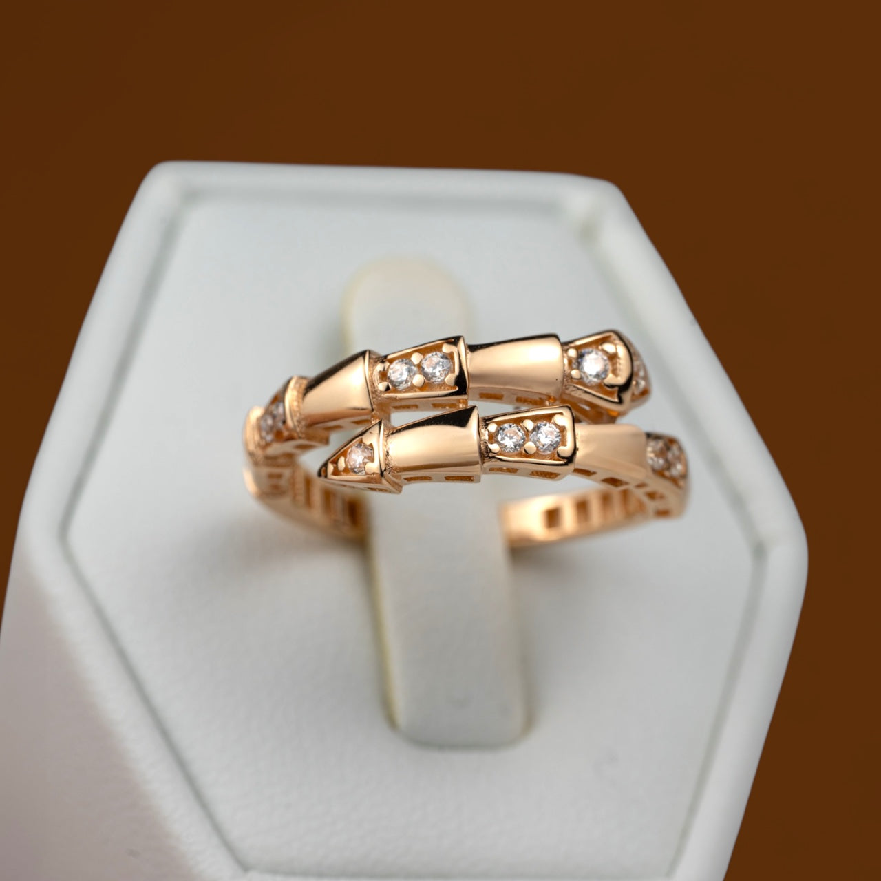 Ring Snake with Zirconia stones