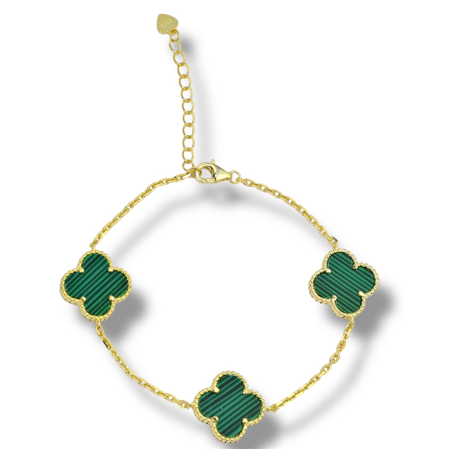 Bracelet Silver 925 Yellow Gold Plated Clover