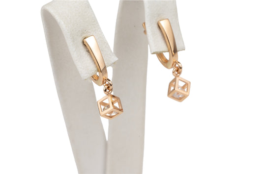 Earrings Cubes with Zirconia stones