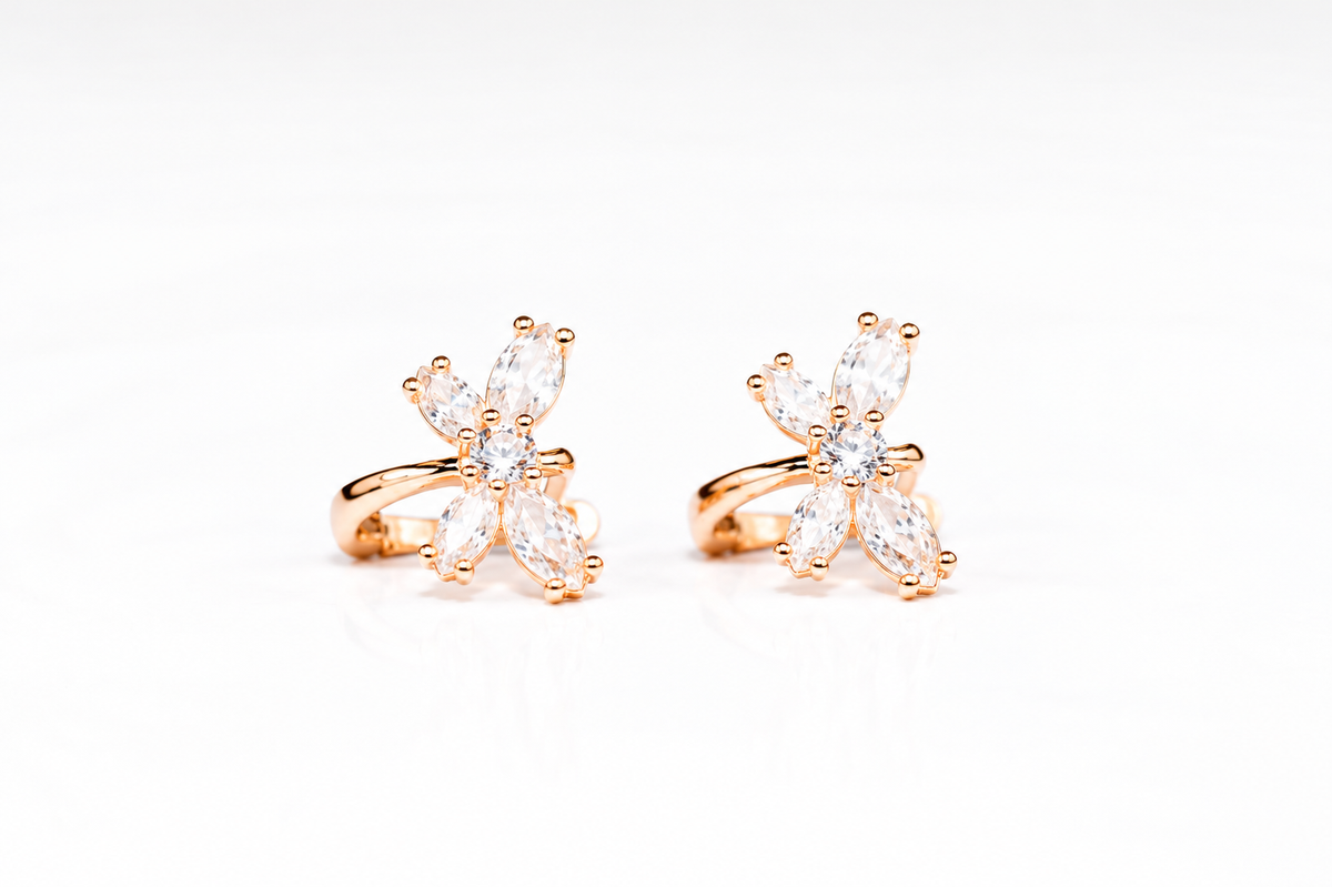 Kids Earrings Rose Gold 585(14K) Butterfly