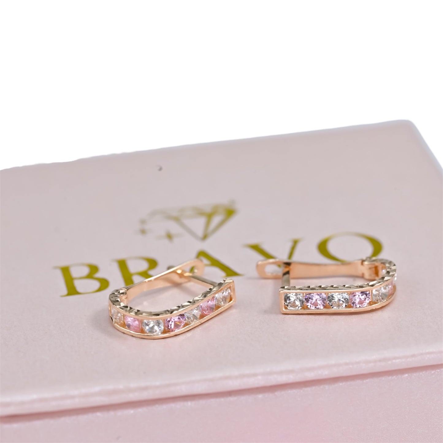 Kids Earrings Pink stones