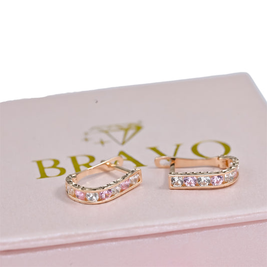Kids Earrings Pink stones
