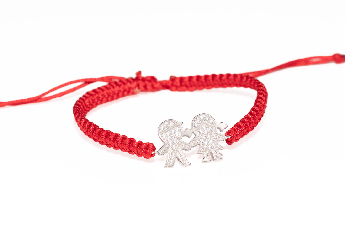 Silver Red Thread Bracelet Kids