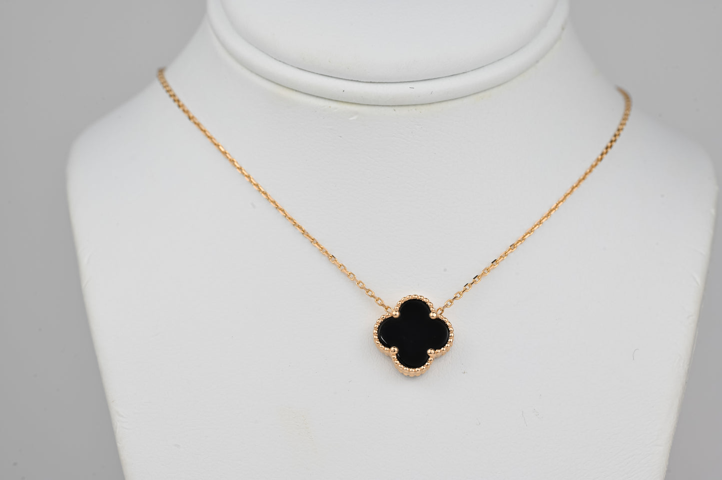 Onyx Clover Necklace