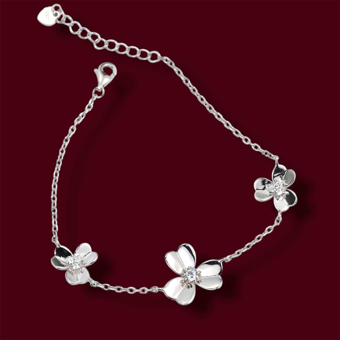 Bracelet Silver 925 Flowers