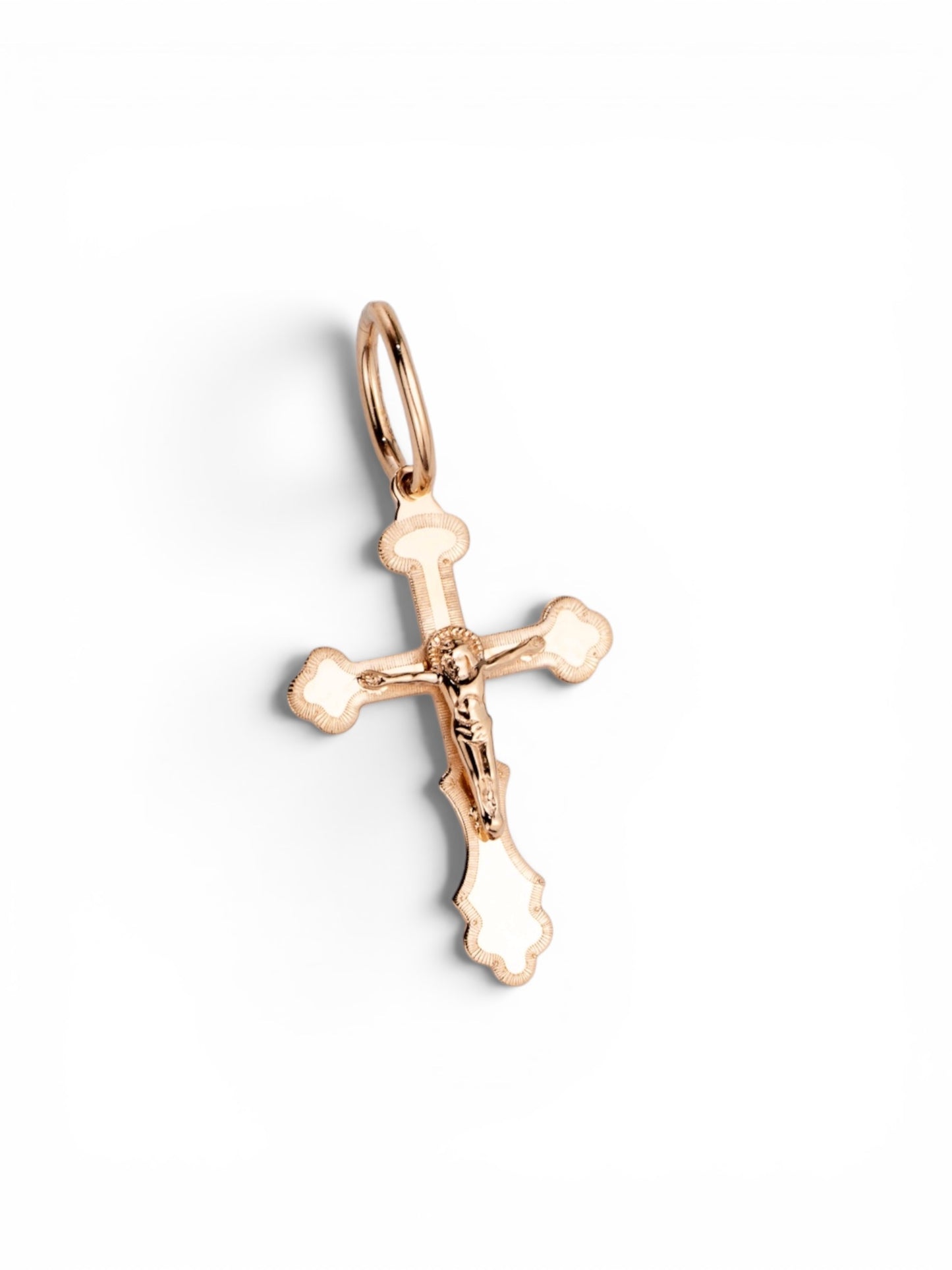 Orthodox Cross Pendant Rose Gold 585