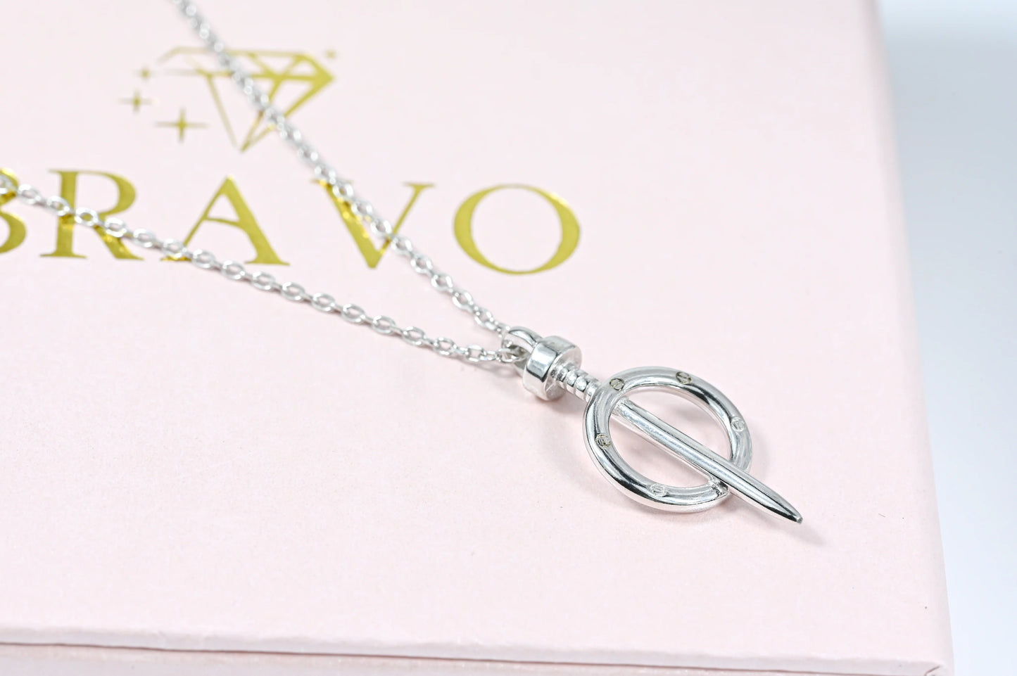 Silver Necklace Nail Pendant