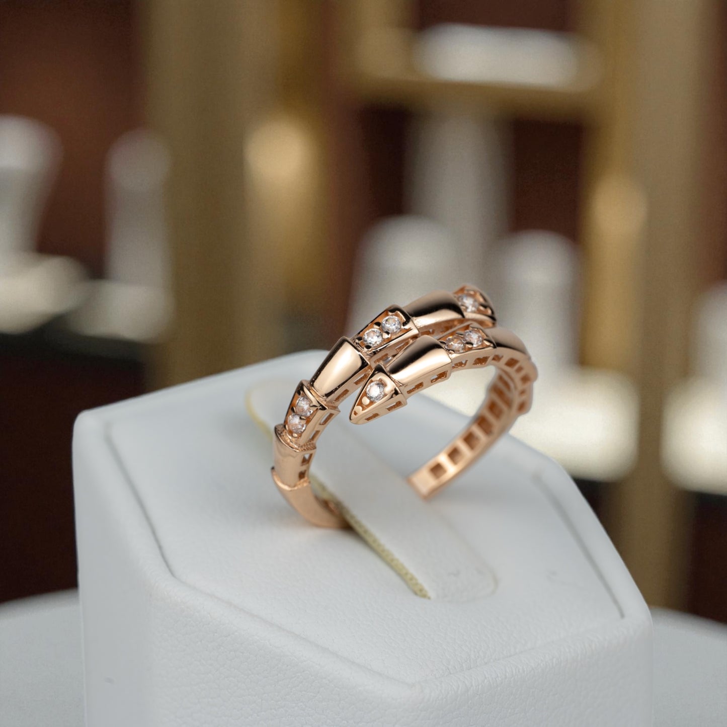 Ring Snake with Zirconia stones