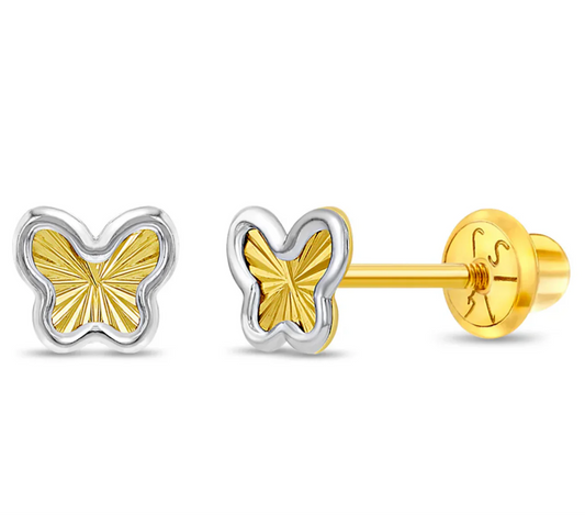 Butterfly Yellow Gold Kids Earrings